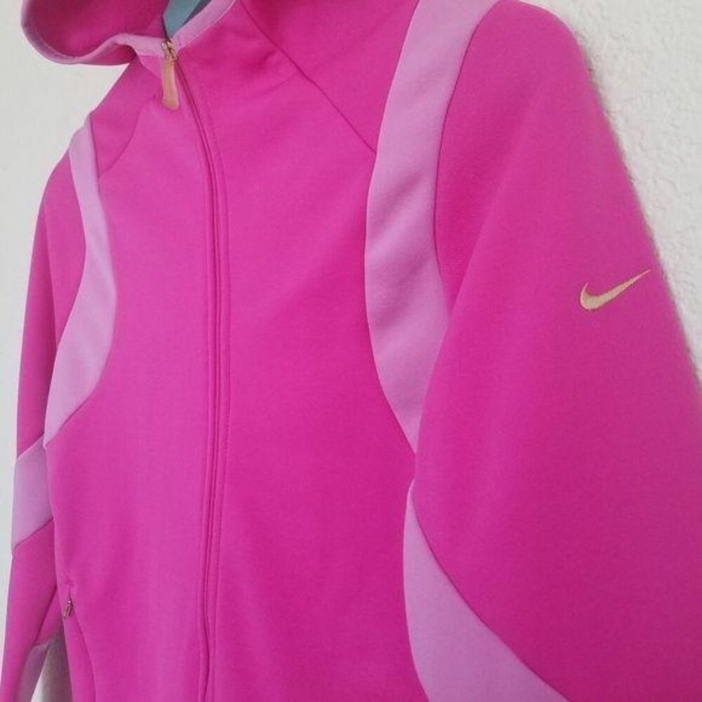 Nike Therma-Fit womens full zip Hooded Jacket Sz S Pink fall, track, winter warm